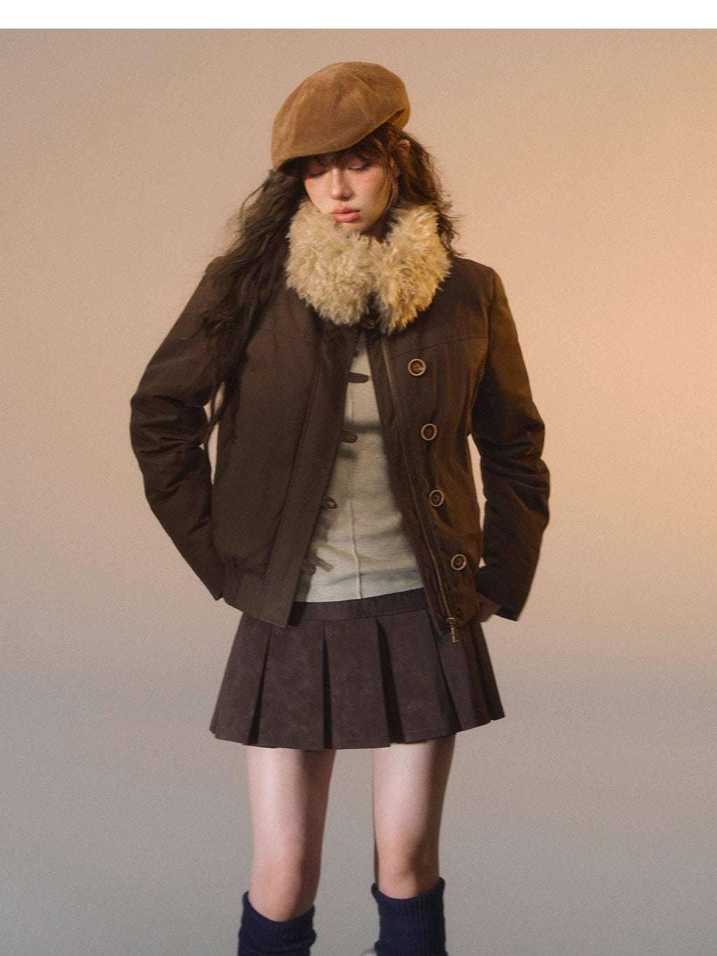 SOMESOWE Eco Friendly 90 Percent White Duck Down Warm Loose Fit Stand Collar Down Jackets