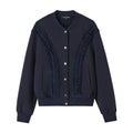SOMESOWE_Lace_Trim_Loose_Fit_Commuter_Women_Button_Closure_Navy_Gray_Bomber_Jackets_MISSTT