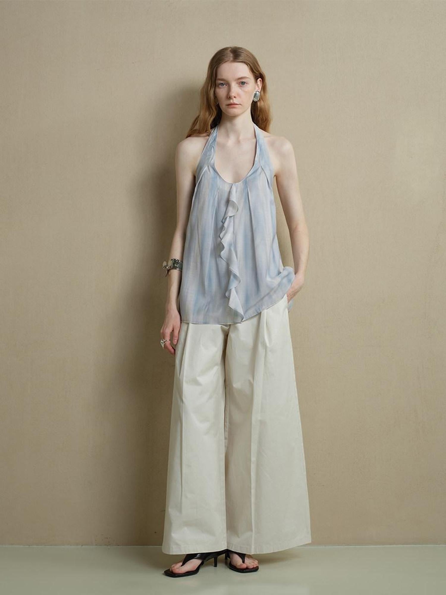 someonesometimes Breathable Light Commuter Loose Ruffle Strappy Women Viscose Nylon Camisoles