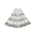DeleteEx_Soft_Korean_Tiered_Mid_Rise_Loose_Fit_White_Green_Floral_Patchwork_Maxi_Skirts_MISSTT