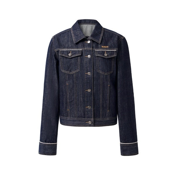 NAWSNOTAWEAR_100%_Cotton_Stand_Collar_Loose_Retro_Women_Raw_Denim_Blue_Denim_Jackets_MISSTT