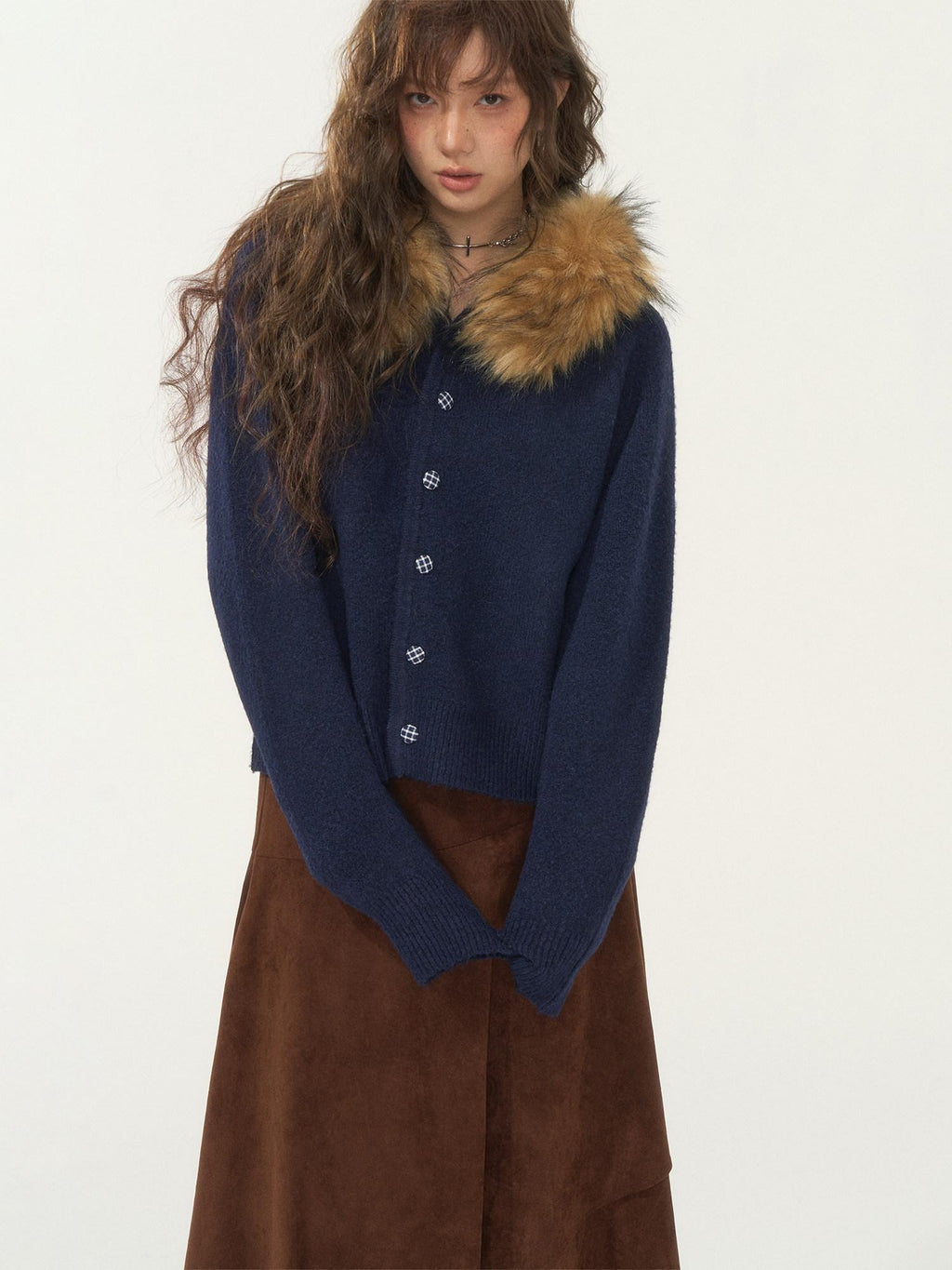 SOMESOWE Lightweight Knit Button Front Minimal Workwear Women Long Sleeve Cardigans