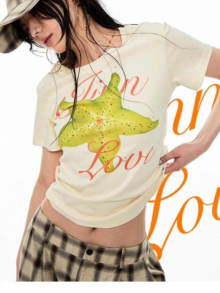 1JINN STUDIO 100% Cotton Floral Print Slim Fit Casual Crew Neck Women Short Sleeve T-Shirts