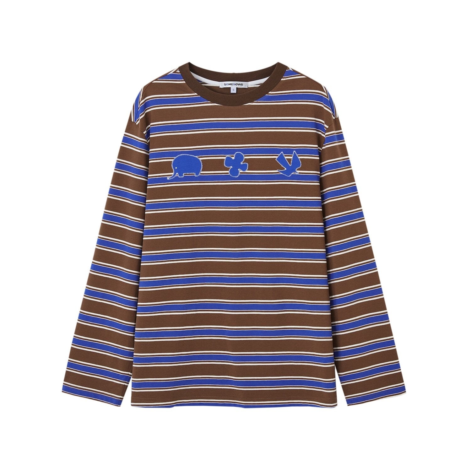 SOMESOWE_Creative_Embroidered_Print_Loose_Crewneck_Women_Striped_Long_Sleeve_T-Shirts_MISSTT