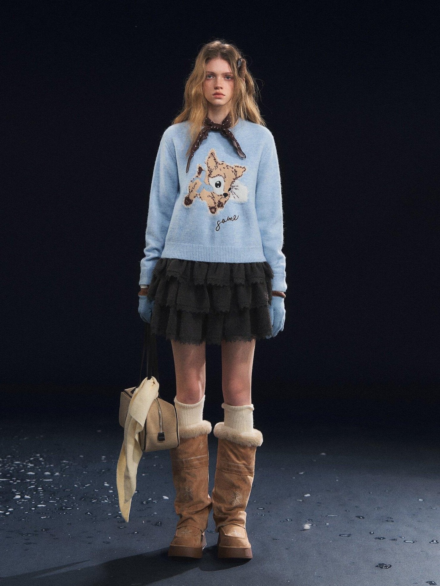 SOMESOWE Animal Colorblock Casual Regular Fit Women Daily Knit Pullover Sweaters