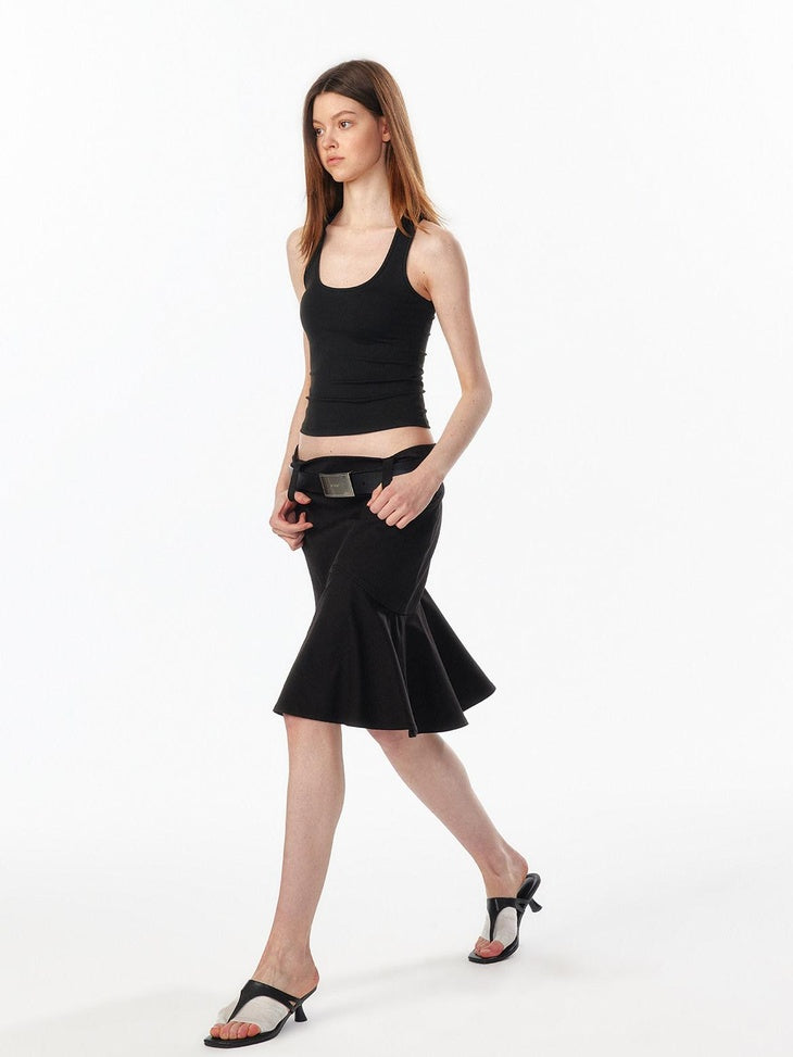 ALINNVSTUDIO Waist Defining Cropped U Neck Racerback Women No Padding Basic Tank Tops