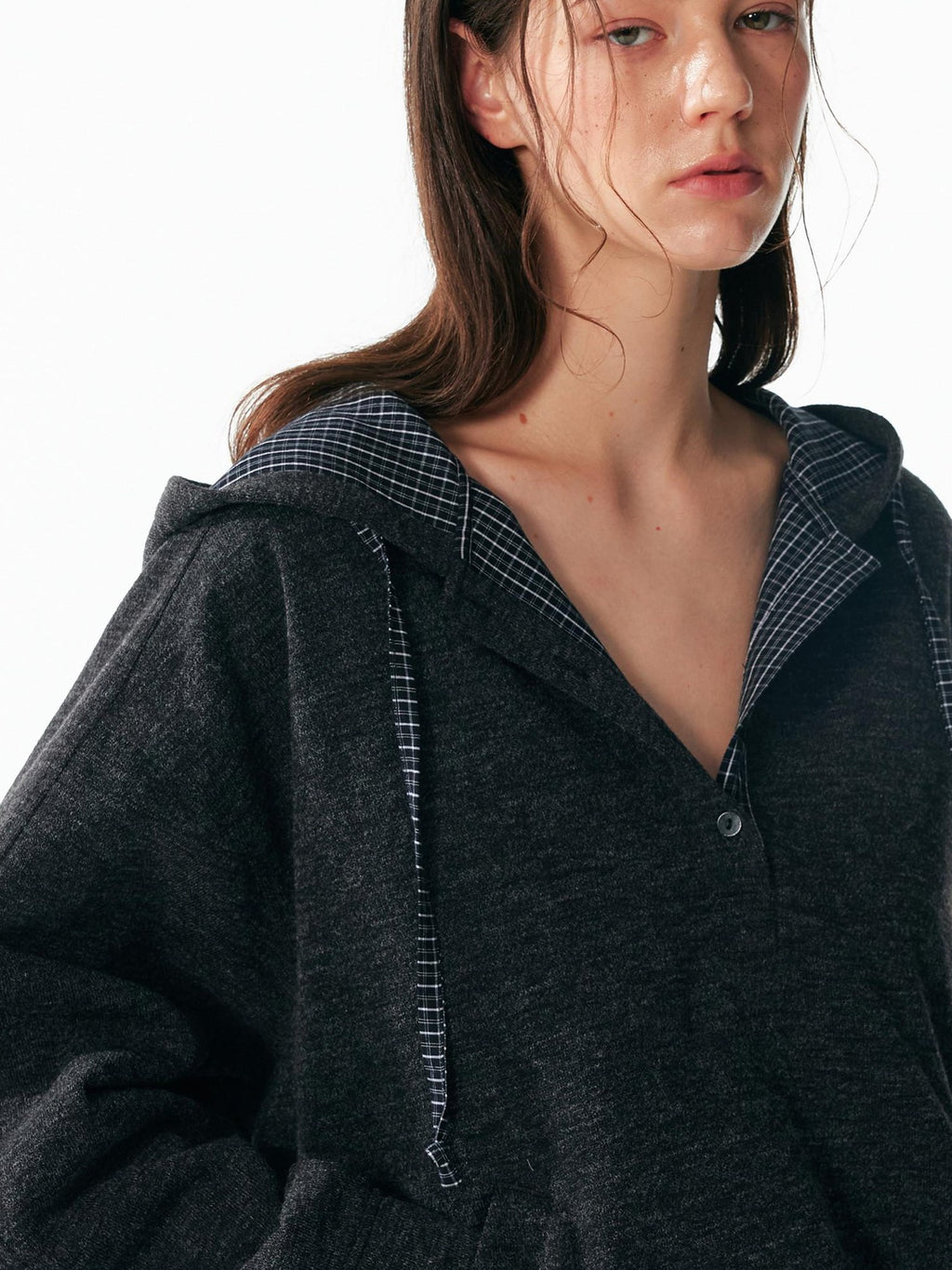 ALINNVSTUDIO Soft Brushed Relaxed Fit Grey Hoodie Jogger Casual Athleisure Top & Pants Sets