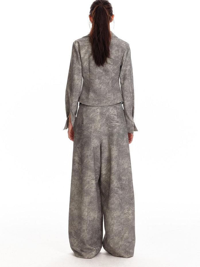 ALINNVSTUDIO Button Down Collar Long Sleeve Tailored Long Pants Youth Top & Pants Sets