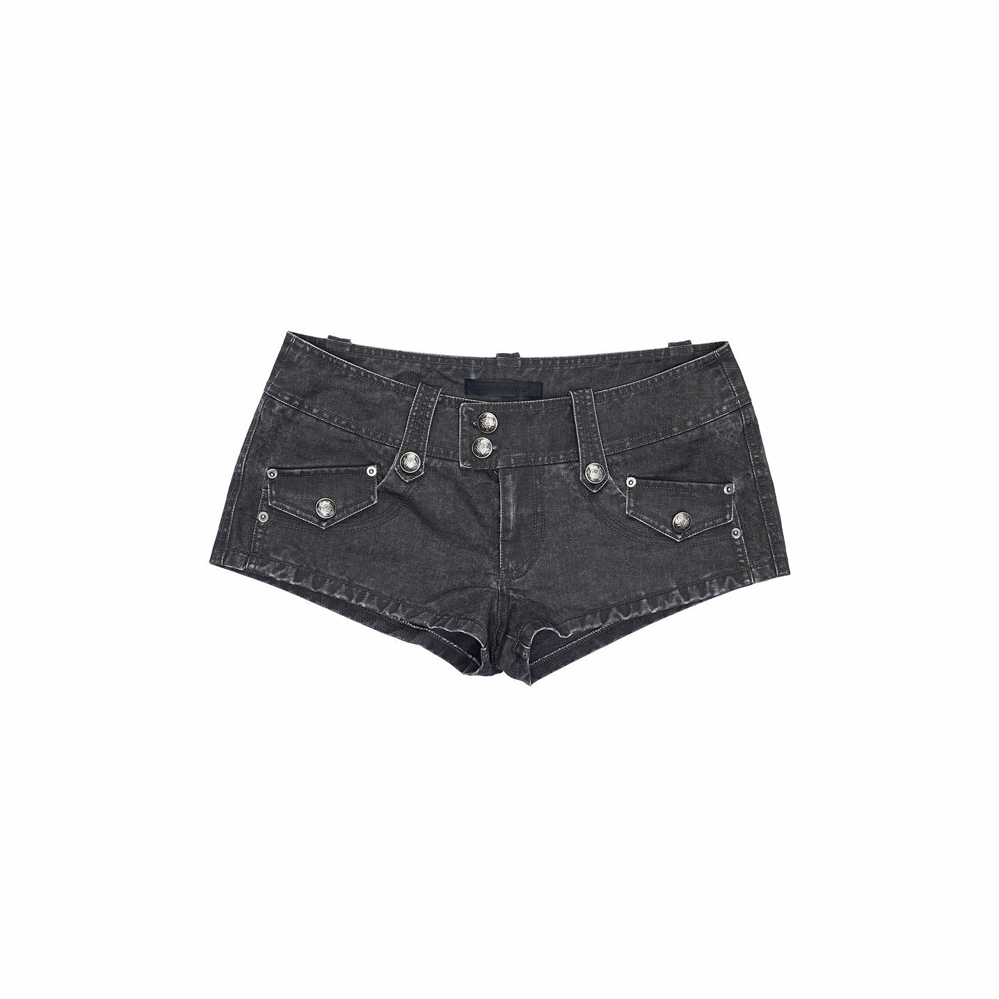 1JINN_STUDIO_100_Percent_Cotton_Low_Rise_Slim_Fit_Casual_Women_Dark_Gray_Denim_Shorts_MISSTT