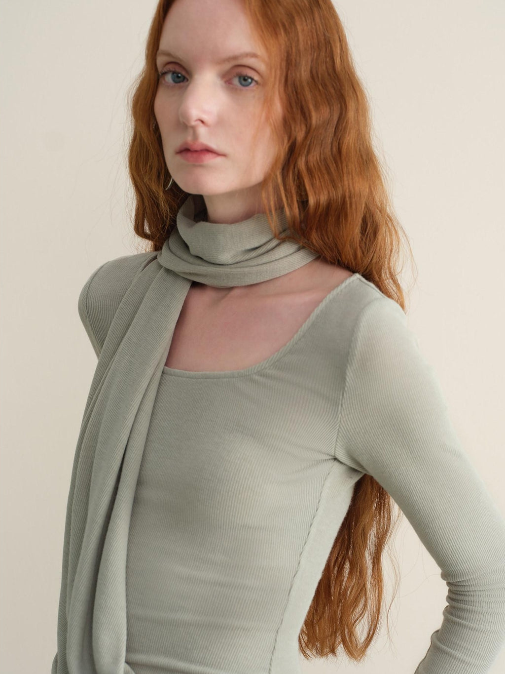 someonesometimes Faux Cashmere Windproof Slim Fit U Neck Women Duck Egg Blue Sweaters