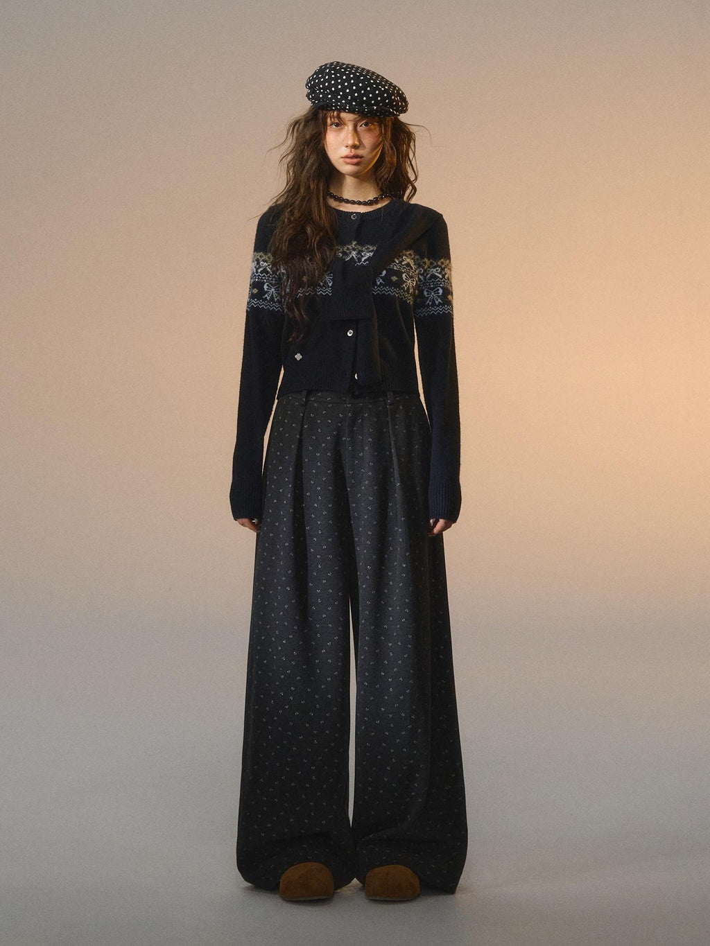 SOMESOWE Original Plaid Pocket Loose Natural Waist Button Women Wide Leg Straight Pants