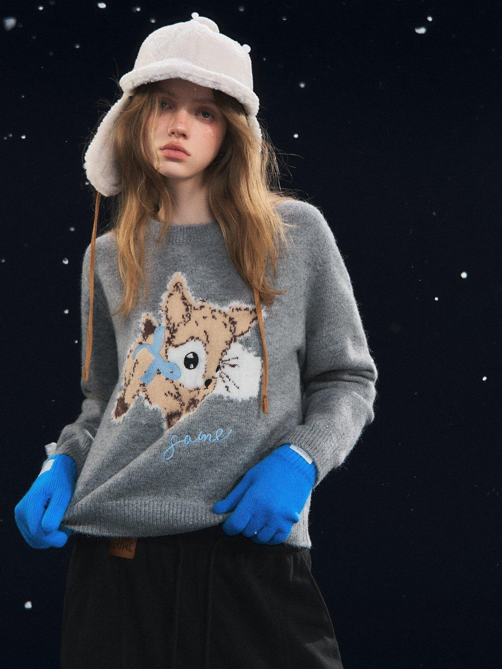 SOMESOWE Animal Colorblock Casual Regular Fit Women Daily Knit Pullover Sweaters