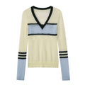 DeleteEx_Embroidered_V-neck_Slim_Fit_Striped_Yellow_Knit_Pullover_Women_Sweaters_MISSTT