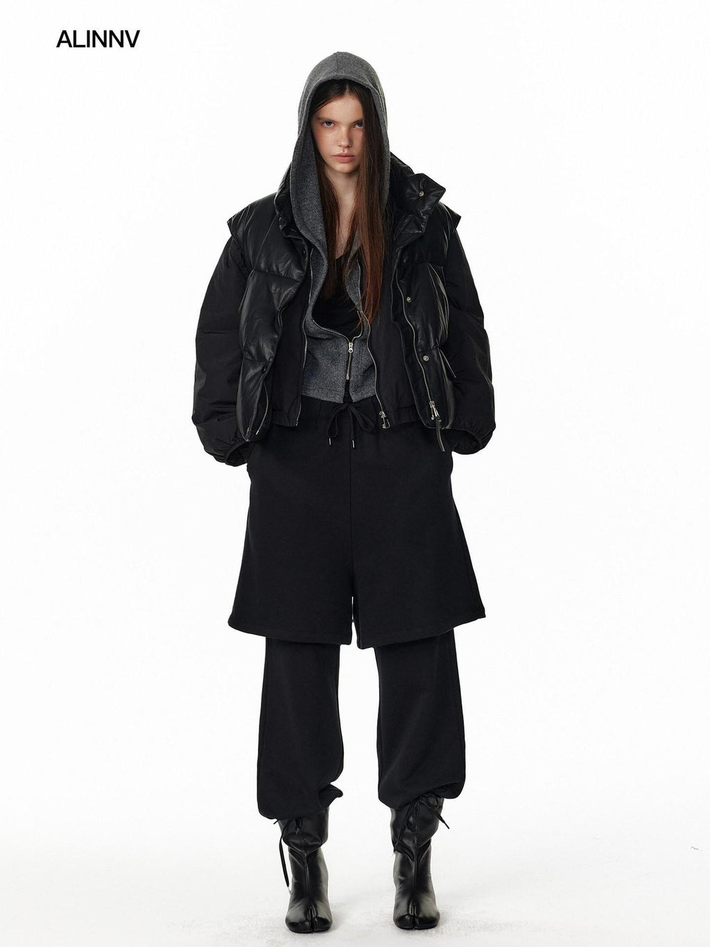 ALINNVSTUDIO 90% White Duck Down Warmth Straight Fit Stand Collar Women Commuter Down Jackets