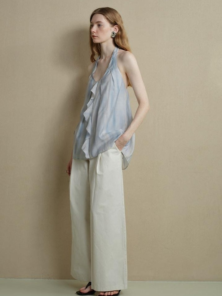 someonesometimes Breathable Light Commuter Loose Ruffle Strappy Women Viscose Nylon Camisoles