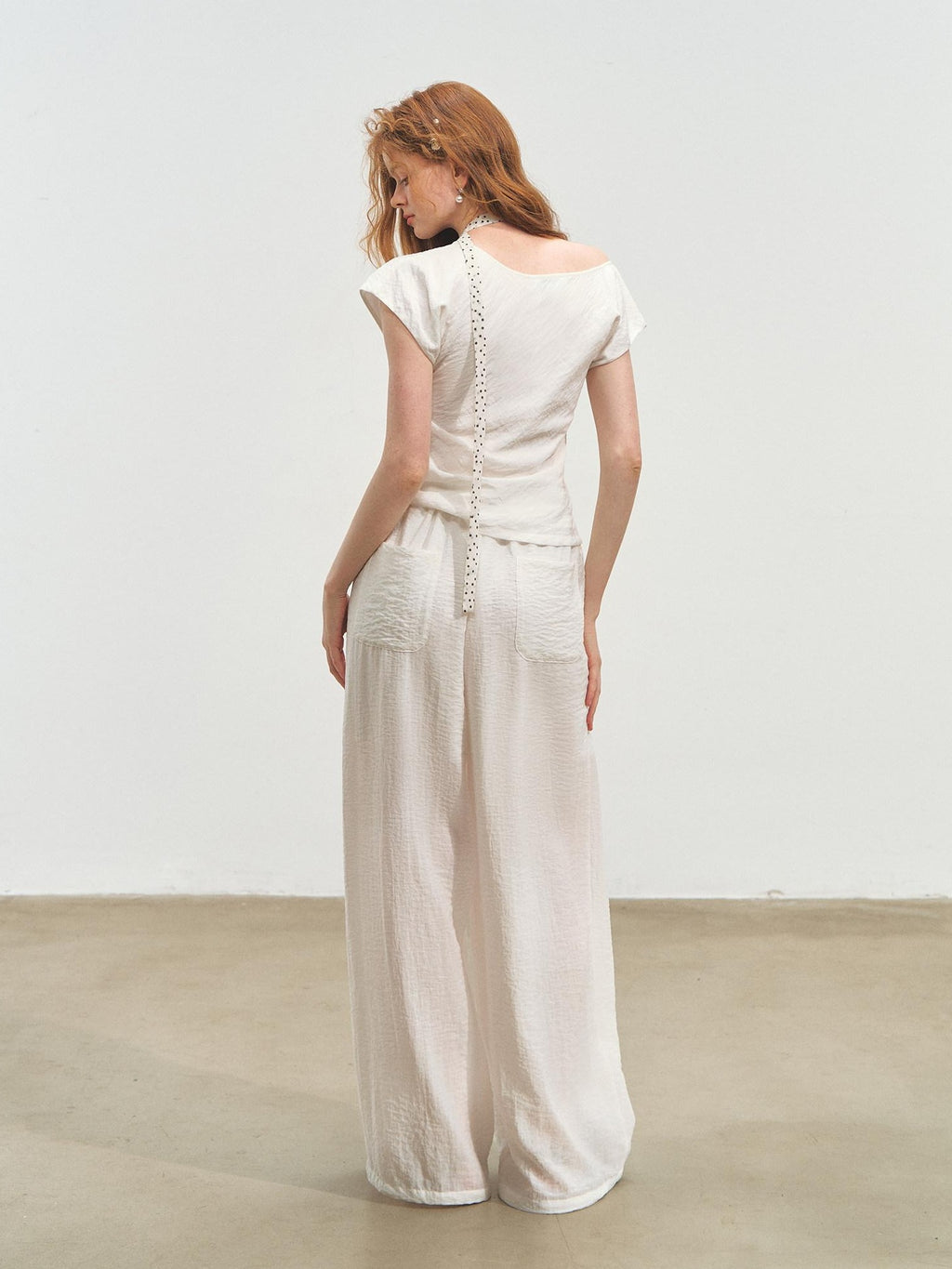 SOMESOWE Soft Cotton Blend Chinese Style Crew Neck Women Long Pants Top & Pants Sets