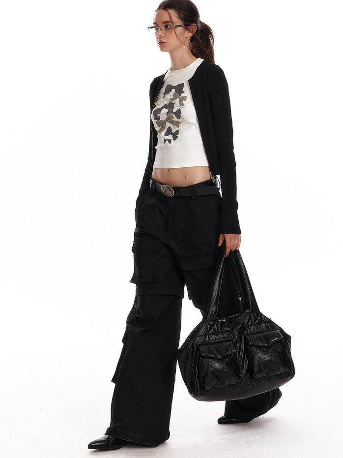 ALINNVSTUDIO Spacious Black Large Single Shoulder Casual Teen Everyday Bags