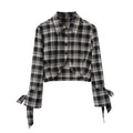 DeleteEx_Skin_Friendly_Breathable_Vintage_Cropped_High_Waist_Plaid_Lapel_Bow_Blouses_MISSTT