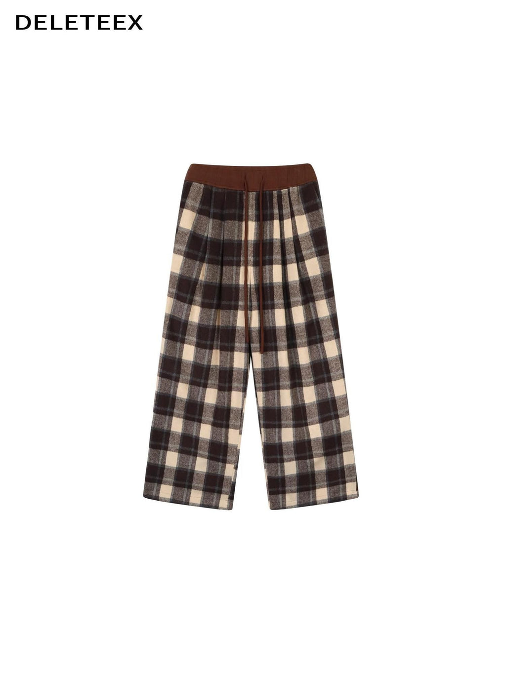 DeleteEx High Waist Vintage Plaid Womens London Polyester Wide Leg Pants