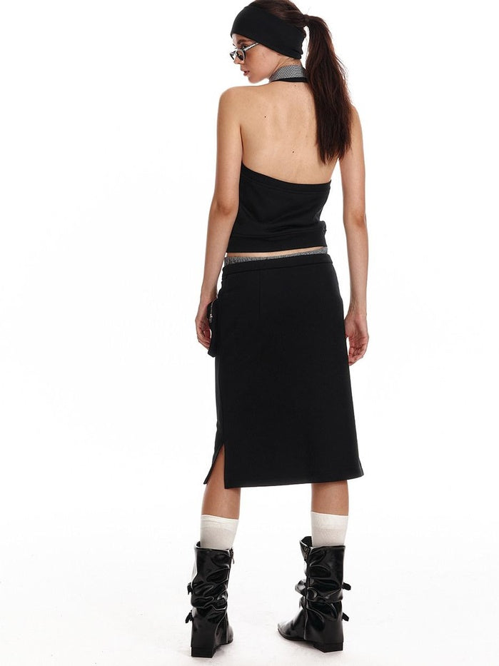 ALINNVSTUDIO Low Waist Bodycon Office Commuter Women Pencil Slim Midi Skirts