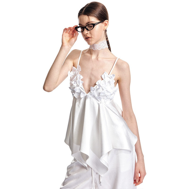 ALINNVSTUDIO_Original_Design_Bow_Accent_Spaghetti_Strap_Slim_Fit_Women_Black_White_Camisoles_MISSTT