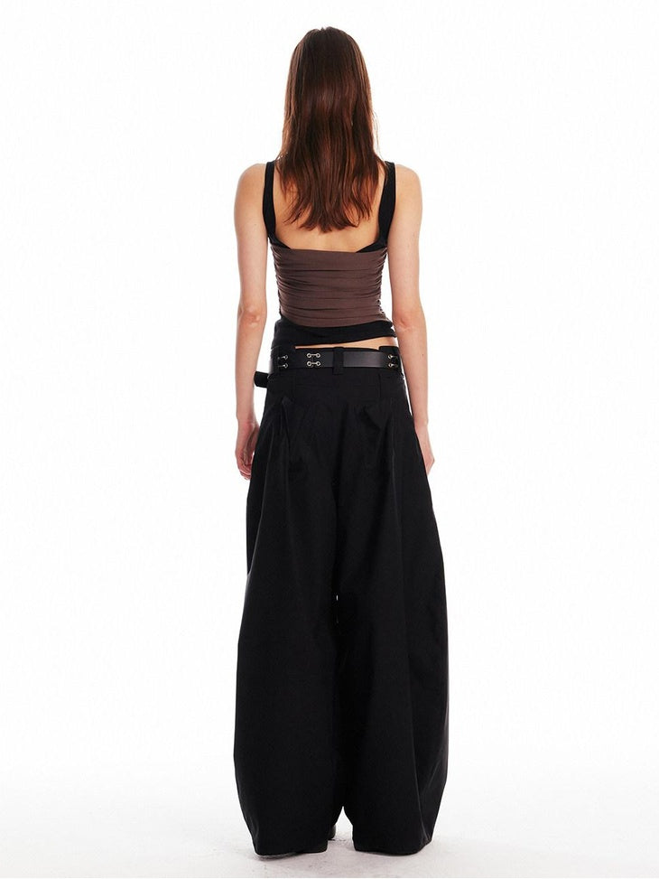 ALINNVSTUDIO Patchwork Original Design Slim Fit Cropped Pullover Women Solid Tank Tops