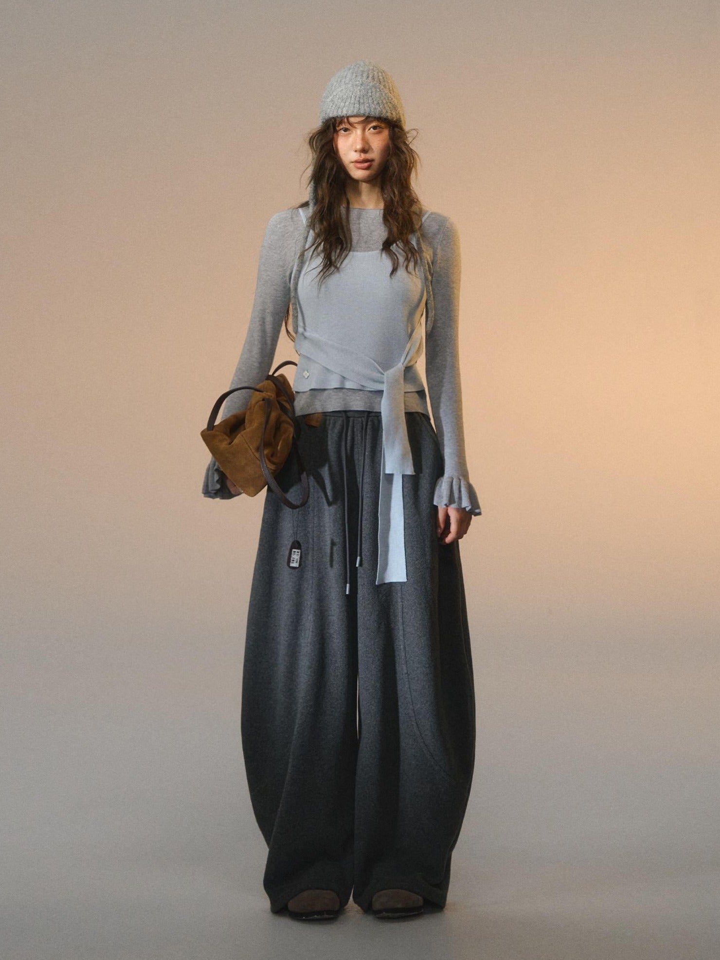 SOMESOWE Cozy Pocket Plaid Loose Fit Button Fly Natural Waist Women Casual Sweatpants