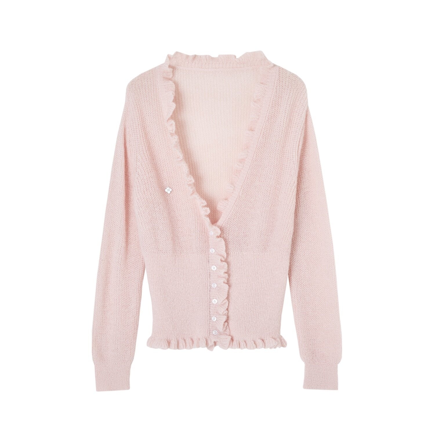 SOMESOWE_Soft_Acrylic_Blend_Casual_Regular_Fit_Crewneck_Buttoned_Women_Pink_Cardigans_MISSTT