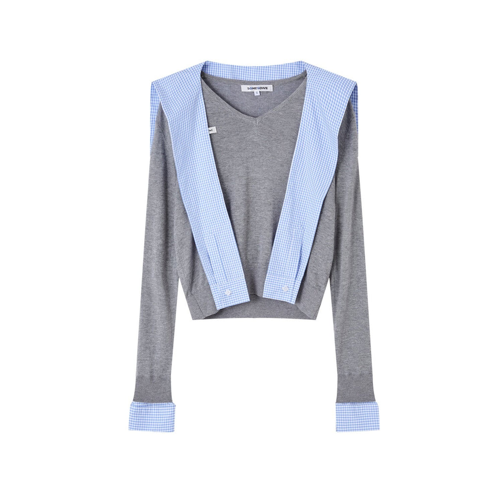 SOMESOWE_Lyocell_V-neck_Colorblock_Patchwork_Loose_Casual_Women_Long_Sleeve_T-Shirts_MISSTT