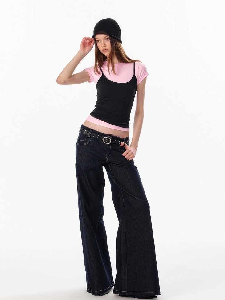 ALINNVSTUDIO Light Cleanfit Slim Crew Neck Short Sleeve Womens Cropped Tee Basic Crop Tops