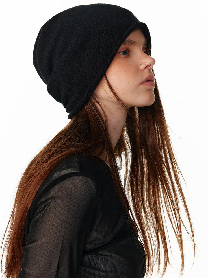ALINNVSTUDIO Soft Wool Warm Casual Round Top Unisex One Size Black Grey Classic Beanies