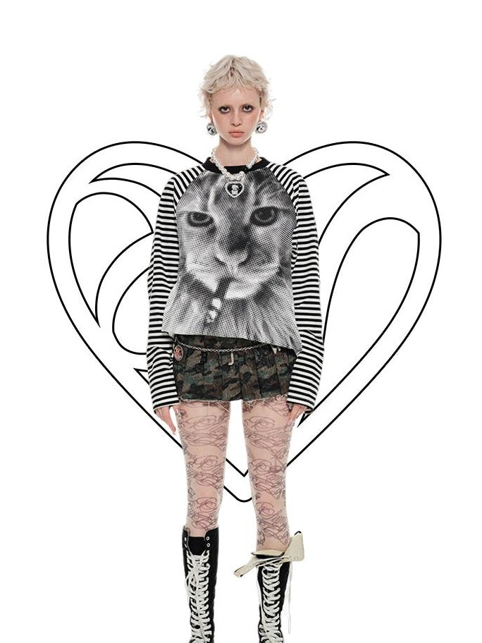 1JINN STUDIO Low Waist Pleated A Line Patchwork Camo Streetwear Women Mini Skirts