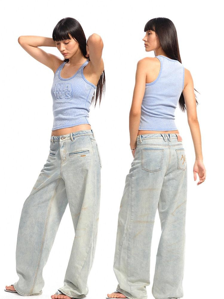 NAWSNOTAWEAR Cotton Stretch Patch Racerback Regular Fit Women Letter Casual Tank Tops