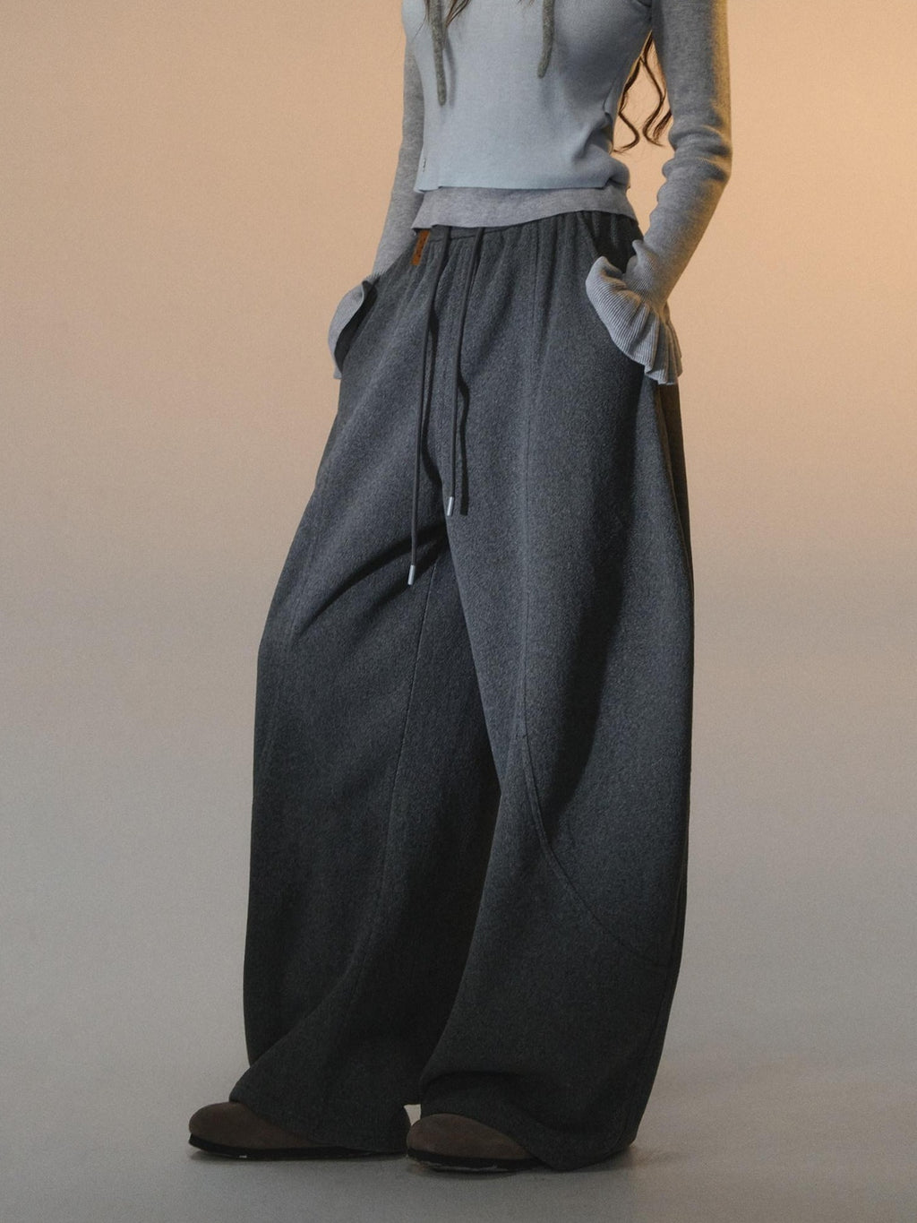 SOMESOWE Cozy Pocket Plaid Loose Fit Button Fly Natural Waist Women Casual Sweatpants