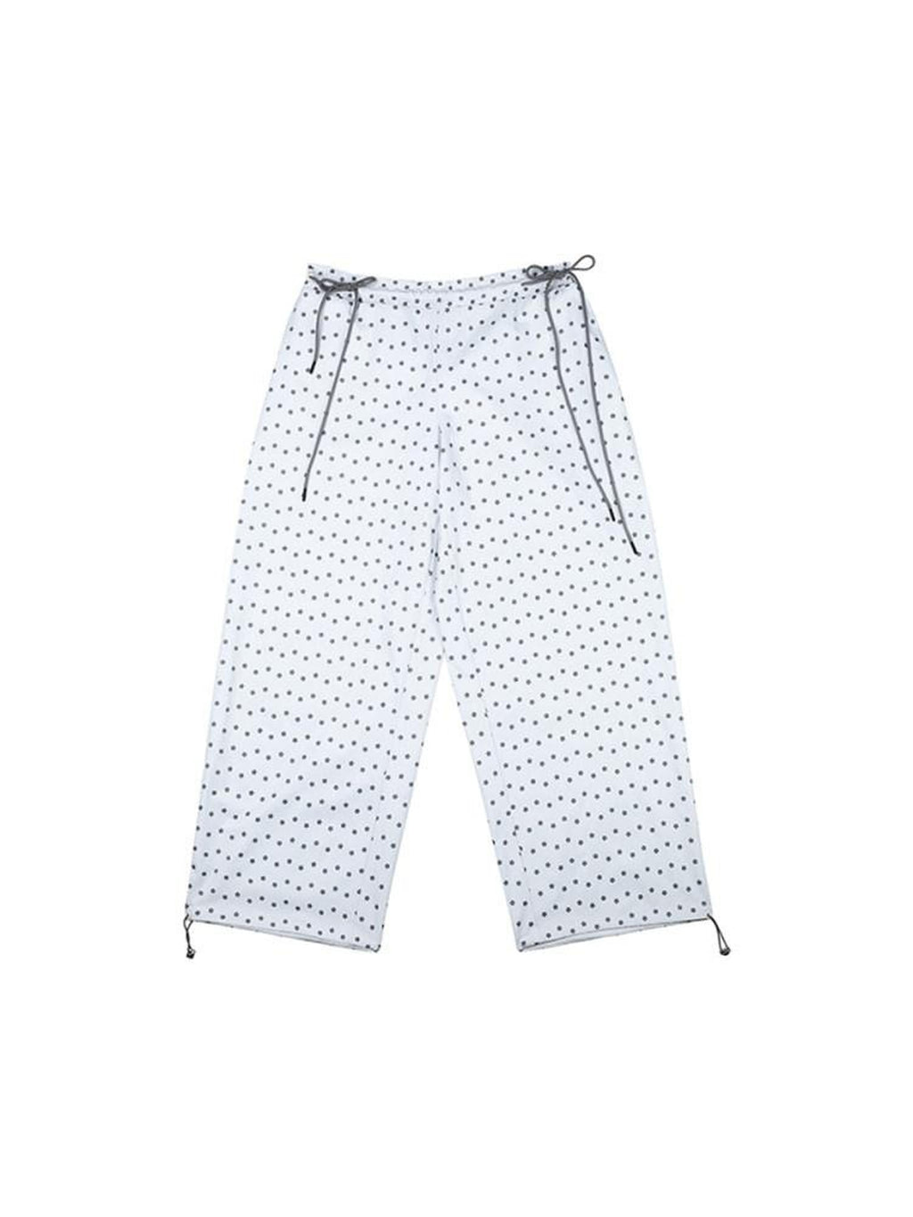 DeleteEx Soft 100 Percent Polyester Silver Gray Print Flowy Casual Wide Leg Pants