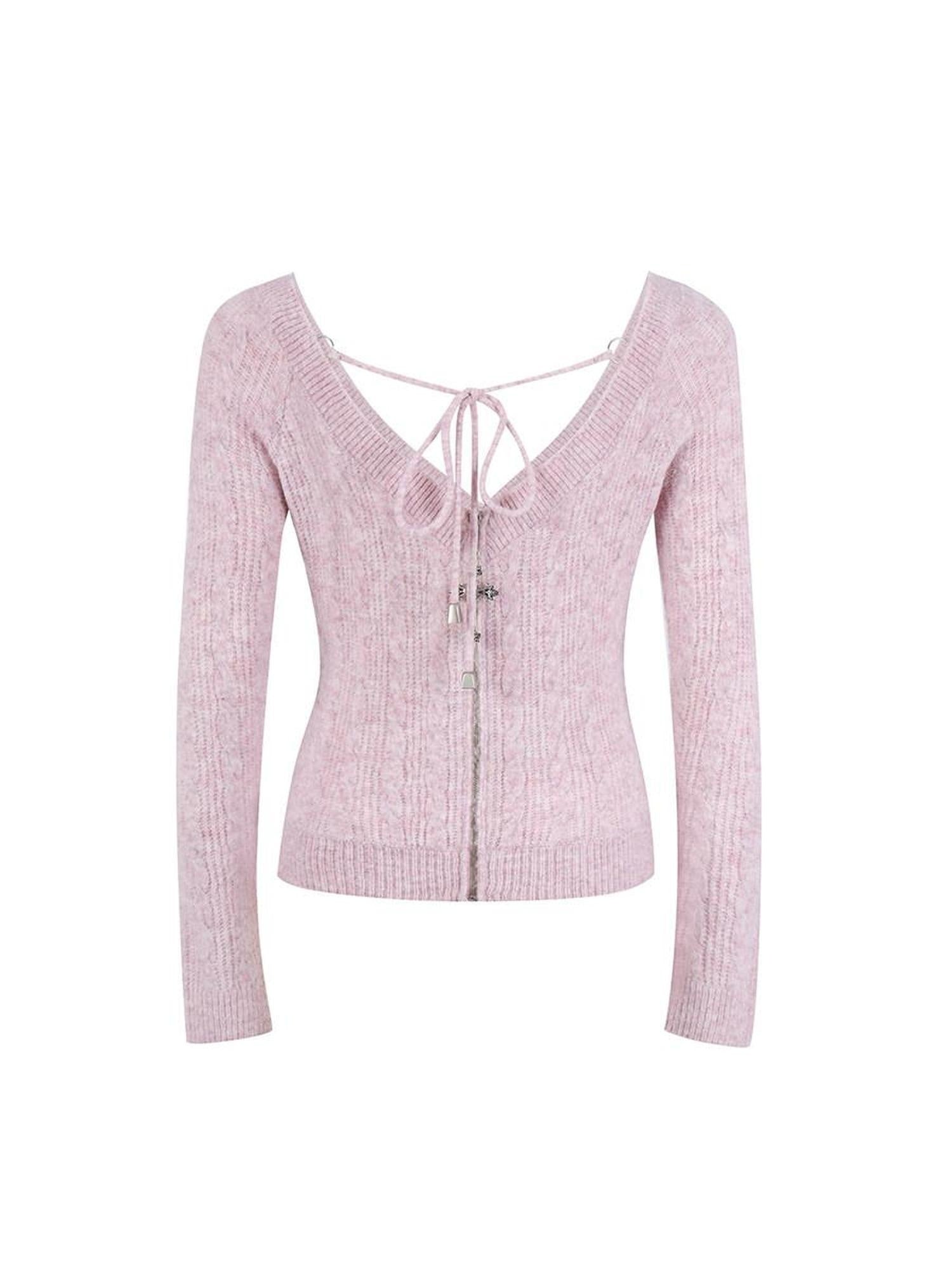 DeleteEx Sweet Princess Short Round Neck Button Front Lightweight Acrylic Knit Cardigans