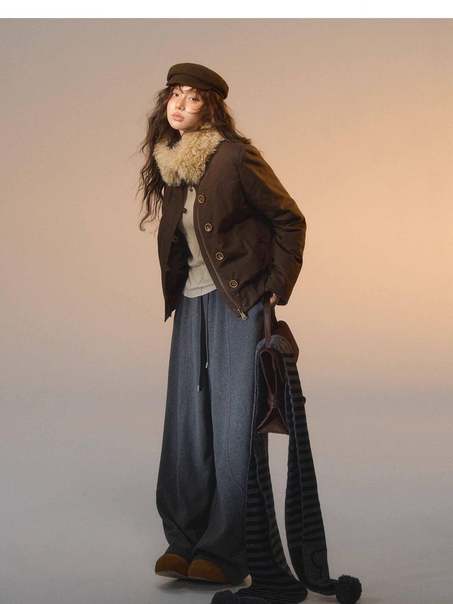 SOMESOWE Eco Friendly 90 Percent White Duck Down Warm Loose Fit Stand Collar Down Jackets