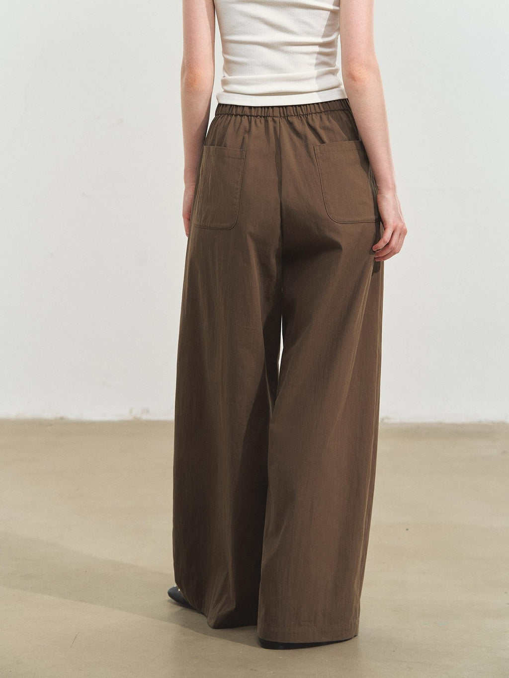SOMESOWE Original Plaid Pocket Button Natural Waist Cotton Blend Women Wide Leg Pants