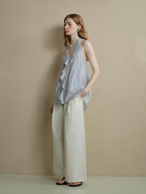 someonesometimes Breathable Light Commuter Loose Ruffle Strappy Women Viscose Nylon Camisoles