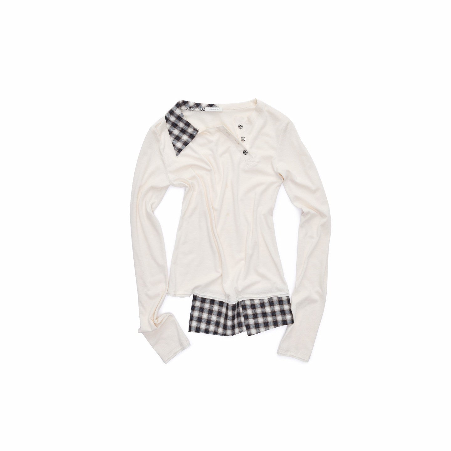 1JINN_STUDIO_Polyester_Blend_Stretch_Faux_Layered_Women_Black_Long_Sleeve_T-Shirts_MISSTT