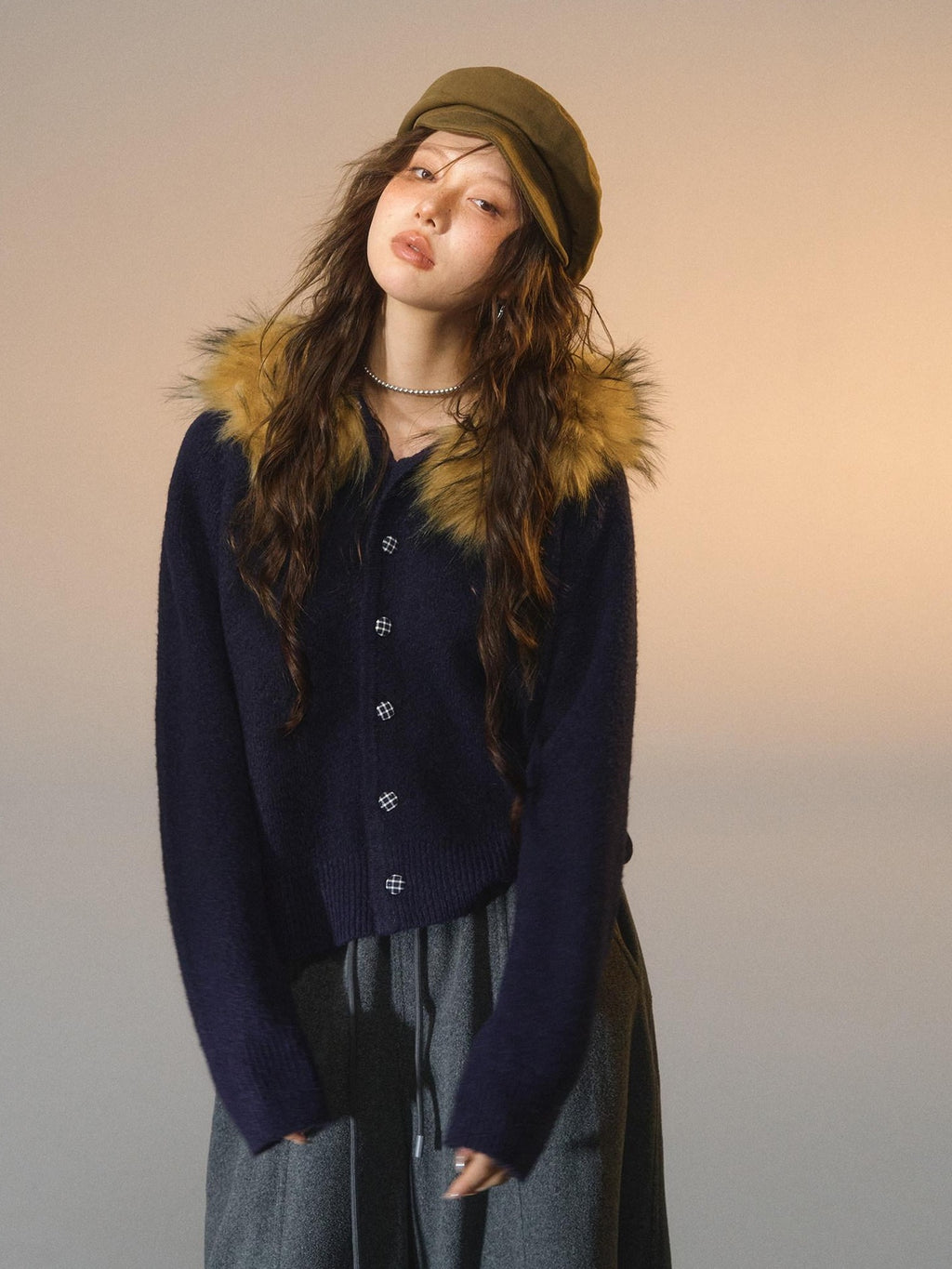 SOMESOWE Lightweight Knit Button Front Minimal Workwear Women Long Sleeve Cardigans