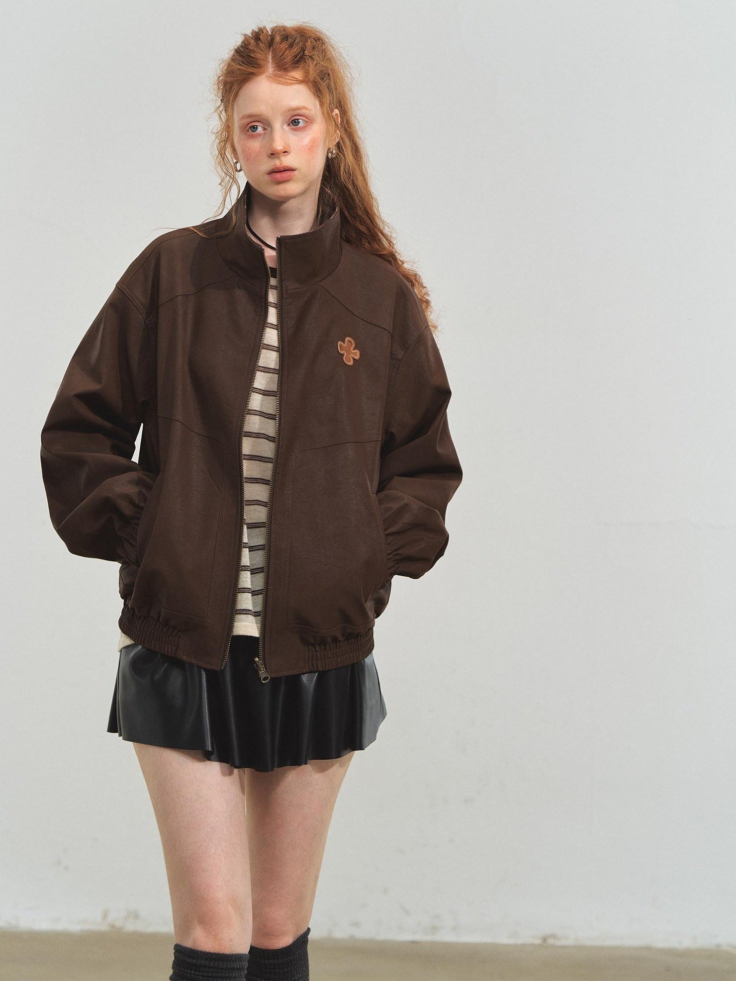 SOMESOWE Versatile Casual Regular Fit Brown Youth S M L Outerwear Jackets