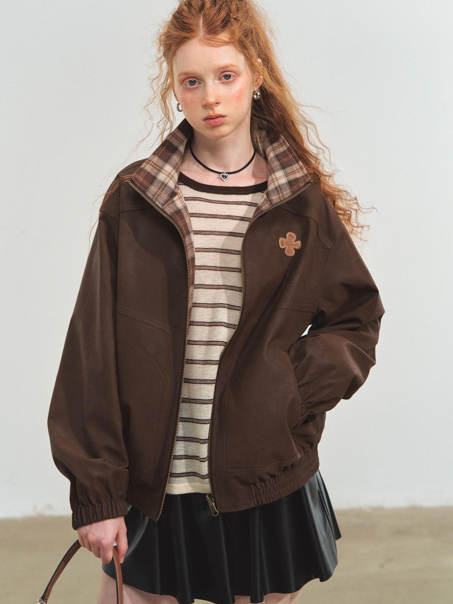 SOMESOWE Versatile Casual Regular Fit Brown Youth S M L Outerwear Jackets