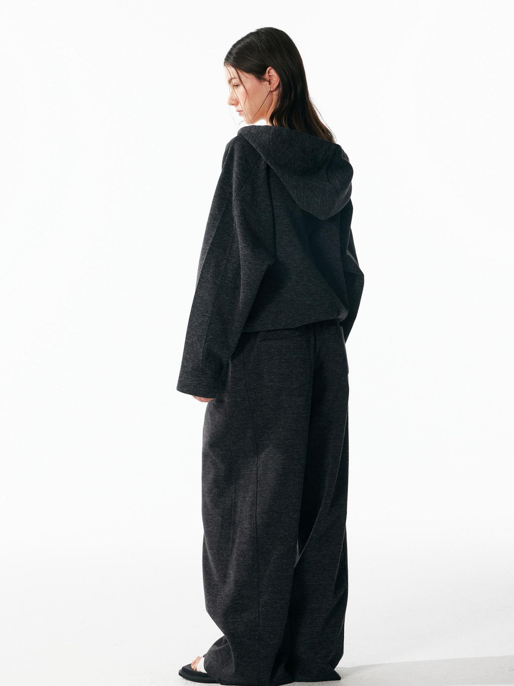 ALINNVSTUDIO Soft Brushed Relaxed Fit Grey Hoodie Jogger Casual Athleisure Top & Pants Sets