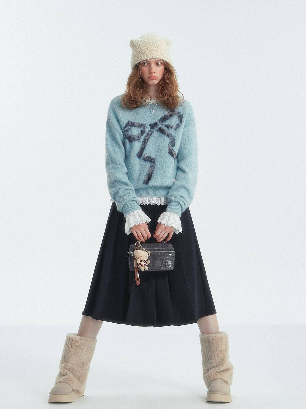 SOMESOWE Floral Knit Pullover Loose Fit Street Style Unisex Knitwear Sweaters