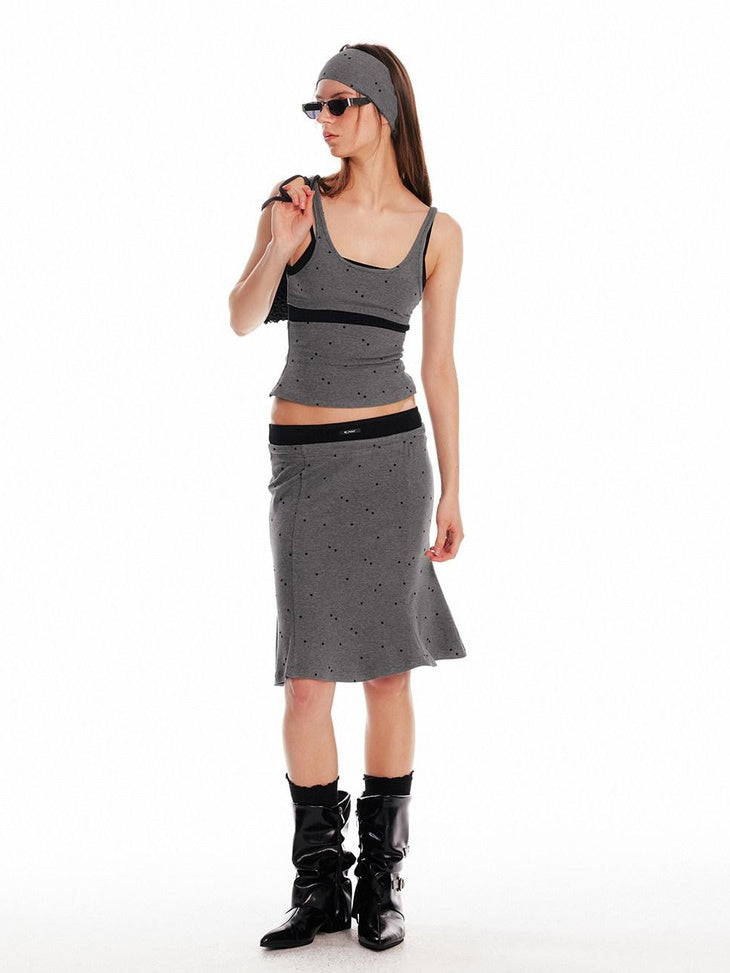 ALINNVSTUDIO Sexy Pullover Cami Two Piece Chic Casual Young Women Matching Top & Skirt Sets