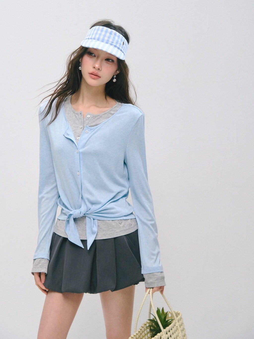 SOMESOWE Soft Lyocell Wool Blend Casual Loose Layered Striped Women Long Sleeve T-Shirts