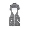 DeleteEx_Original_Loose_Fit_Zipper_Front_Strappy_Black_White_Plaid_Polyester_Tank_Tops_MISSTT