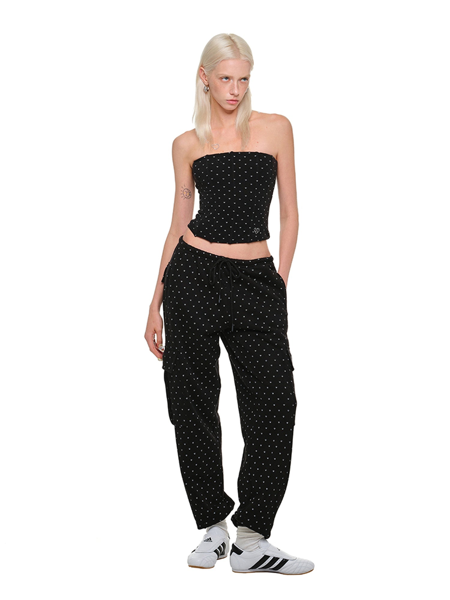 1JINN STUDIO Four Piece Set Loose Cropped Casual Women Polka Dot Animal Print Zip Hoodies