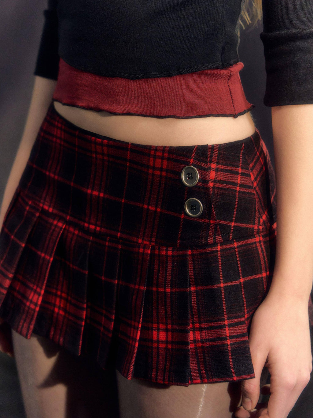 DeleteEx Stretch Plaid High Waist A Line Casual Schoolgirl Women Mini Skirts